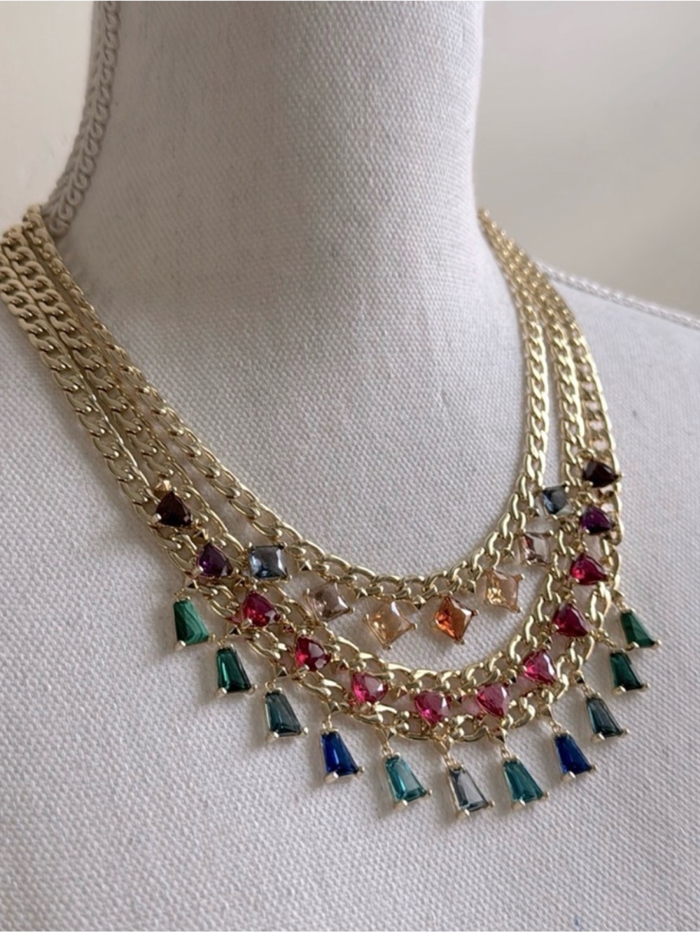NWT Kendra Scott Blair Statement Necklace EXTREMELY RARE Multi-Color Gemstones!